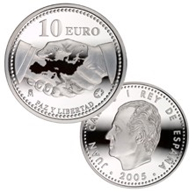 Foto de 2005 PAZ Y LIBERTAD 10 EUROS PLATA