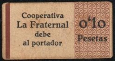 Foto de S/F COOP. LA FRATERNAL 0.10PTAS. Ord.Cat.4