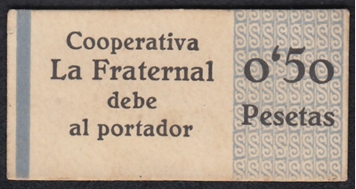 Foto de S/F COOP. LA FRATERNAL 0.50PTAS. Ord.Cat.5