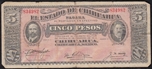 Foto de 1914 MEXICO 5 PESOS. Ord.Cat.73