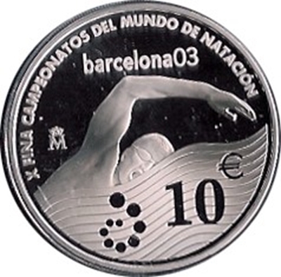 Foto de 2003 ESPAÑA 10 EUROS NATACION MUNDIAL