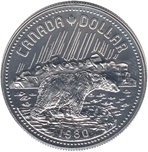 Foto de 1980 CANADA 1$ PLATA PROOF OSO