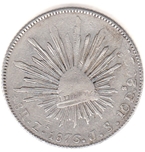 Foto de 1876 MEXICO 8 REALES ZACATECAS JS