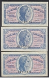 Foto de 1937 II REPUBLICA 50 CTMOS HACIENDA Lote 3 billete. Ord.Cat.11