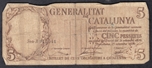 Foto de 1936 5 PTAS GENERALITAT DE CALTALUNYA SERIE B. Ord.Cat.12