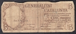 Foto de 1936 5 PTAS GENERALITAT DE CALTALUNYA SERIE B. Ord.Cat.12