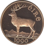 Foto de 1990 IRLANDA 50 ECU ORO CIERVO