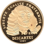 Foto de 1991 FRANCIA 500 Francos - 70 Ecus DESCARTES