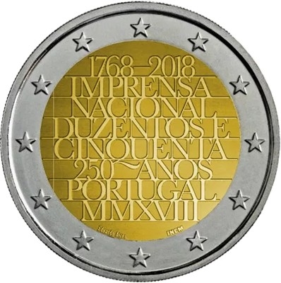 Foto de 2018 PORTUGAL 2 EUROS IMPRENTA