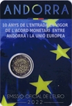Foto de 2022 ANDORRA 2 EUROS ACUERDO MONETARIO UNION EUROPEA