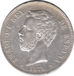 Foto de 1871*1871 AMADEO I 5 PESETAS SDM. Ord.Cat.11