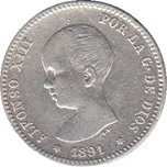 Foto de 1891*--91 ALF.XIII 1 PTA. PGM. Ord.Cat.61