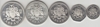 Foto de 1973 BARBADOS LOTE 5 piezas:10, 5, 2, 1 Dólar y 25 cents