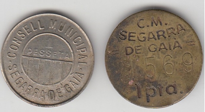 Foto de C.M.SEGARRA DE GAIA 1 Pta Niquel + 1 Pta  Latón