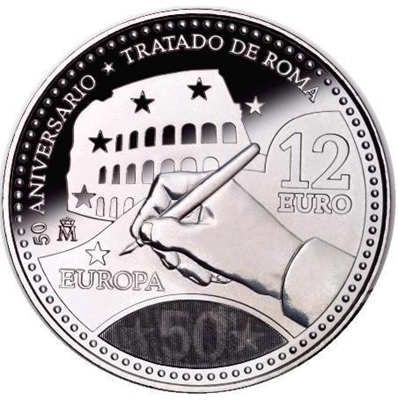 Foto de 2007 ESPAÑA 12 EUROS TRATADO ROMA S/C