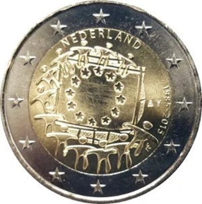 Foto de 2015 HOLANDA 2 EUROS BANDERA EUROPEA