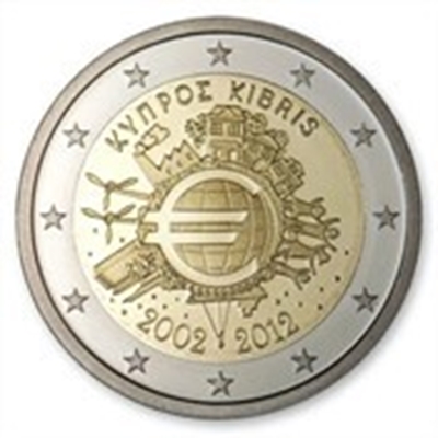 Foto de 2012 CHIPRE 2 EUROS X Aniv. Entrada EURO