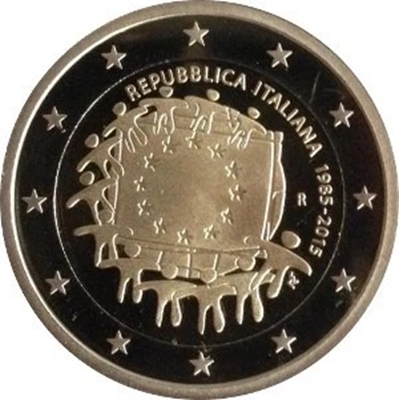 Foto de 2015 ITALIA 2 EUROS BANDERA EUROPEA