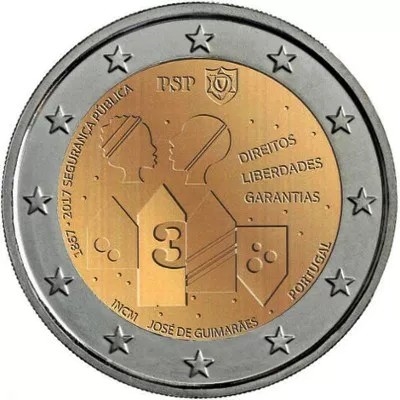 Foto de 2017 PORTUGAL 2 EUROS POLICIA SEGURIDAD PUBLICA