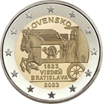 Foto de 2023 ESLOVAQUIA 2 EUROS CORREO RUTA VIENA-BRATISLAVA