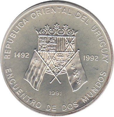 Foto de 1991 URUGUAY 50000 NUEVOS PESOS IBEROAMERICANA