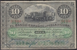 Foto de 1896 Bco Español CUBA 10 PESOS 15 de MAYO. Ord.Cat.95