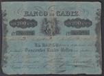 Foto de 1847 BANCO DE CADIZ 200 REALES DE VELLON. Ord.Cat.4