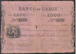Foto de 1847 BANCO DE CADIZ 2000 REALES DE VELLON. Ord.Cat.7