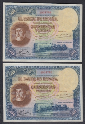 Foto de 1935/01/07 II REPUBLICA 500 PESETAS. Ord.Cat.25