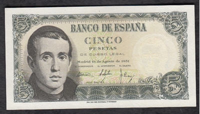 Foto de 1951/08/16 EE 5 PTAS JAIME BALMES CON SERIE. Ord.Cat.58