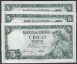 Foto de 1954/22/07 EE 5PTAS ALFONSO .X  Trio correlativo. Ord.Cat.69