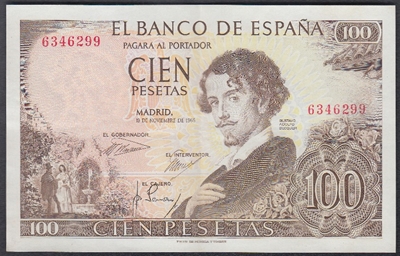 Foto de 1965/11/19 100 PTAS S/S BECQUER. Ord.Cat.74