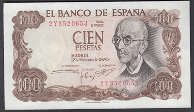 Foto de 1970/11/17 EE 100 PTAS MANUEL DE FALLA C/SERIE. Ord.Cat.77