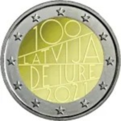 Foto de 2021 LETONIA 2 EUROS CENTENARIO IURE
