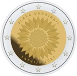 Foto de 2023 LETONIA 2 EUROS GIRASOL DE UCRANIA