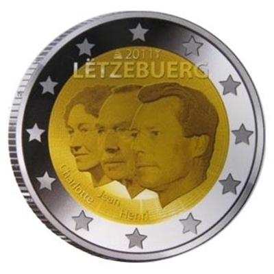 Foto de 2011 LUXEMBURGO 2 EUROS JEAN DE LUXEMBURGO Y SUS PADRES