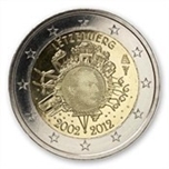 Foto de 2012 LUXEMBURGO 2 EUROS X Aniv. CIRCULACION EURO