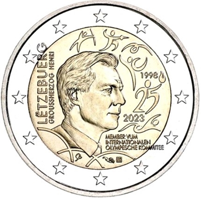 Foto de 2023 LUXEMBURGO 2 EUROS GRAN DUQUE MIEMBRO DEL COI