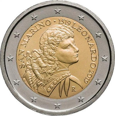 Foto de 2019 SAN MARINO 2 EUROS LEONARDO DA VINCI