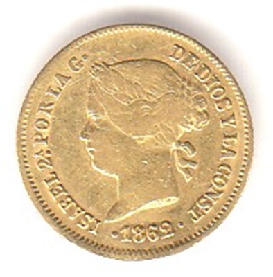 Foto de 1862 ISABEL II 1 PESO MANILA