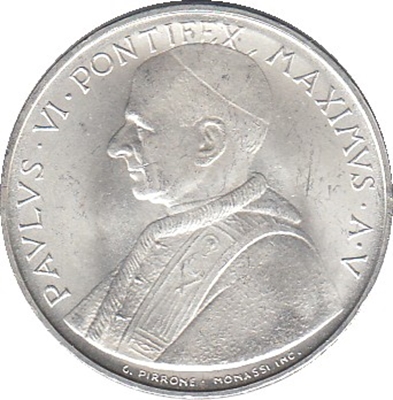 Foto de 1967 VATICANO 500 LIRAS PABLO VI AÑO V