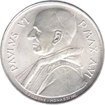 Foto de 1968 VATICANO 500 LIRAS PABLO VI AÑO VI