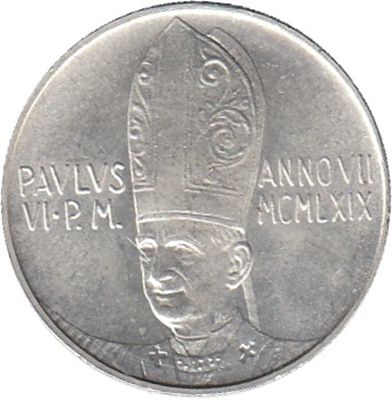 Foto de 1969 VATICANO 500 LIRAS PABLO VI AÑO VII