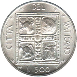 Foto de 1977 VATICANO 500 LIRAS LIBRO EVANGELISTAS