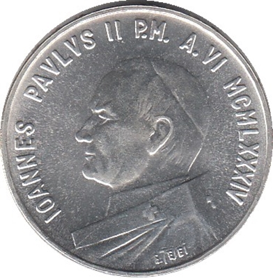 Foto de 1984 VATICANO 1000 LIRAS AÑO PAZ