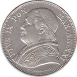 Foto de 1867 VATICANO 2 1/2 LIRAS PIO IX