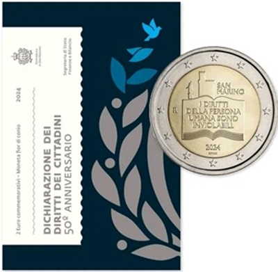 Foto de 2024 SAN MARINO 2 EUROS DECLARACION DERECHOS CIUDADANOS