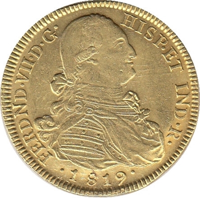 Foto de 1819 FERNANDO VII 8 ESCUDOS NUEVO REINO JF