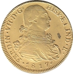 Foto de 1817/8 FERNANDO VII 8 ESCUDOS SANTIAGO