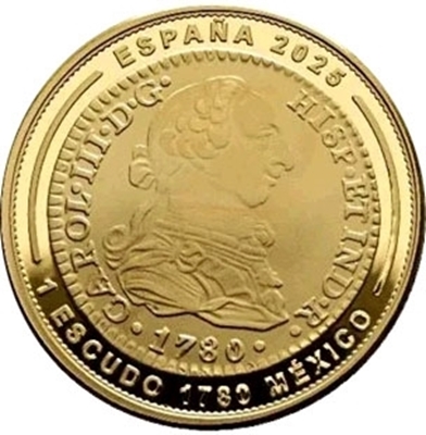 Foto de 2025 JOYAS NUMISMATICAS 50 EUROS- 1 ESCUDO 1780 CARLOS III